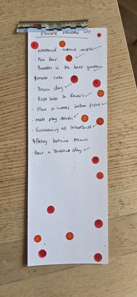 Summer holidays list